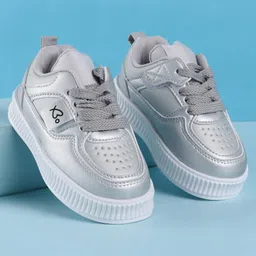 Babyoye Lace Up Solid Color Casual Shoes - Silver-picture-40