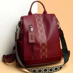 SYGA Women Cross-Border Backpack with Multiple Pockets for Leisure Travel(Wine Red)-picture-18