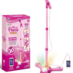 AKN TOYS Kids Microphone and Stand Childrens Karaoke Machine with Lights for Girls Boys- PACK OF 1- COLOR MAY VARY-image-36