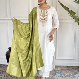 SHREE KHODAL FASHION Women Ethnic Motif Embroidered Thread Work Kurta Set-picture-25