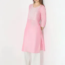 Ethnicity Women Yoke Design Flared Sleeves Gotta Patti Kurta-image-70