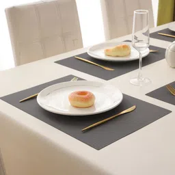 HOKIPO 6-Pcs Grey Textured Rectangular Table Placemats image 5