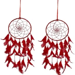 Red Dream catcher Combo Pack of 2 Cotton, Feather Dream Catcher-image-66