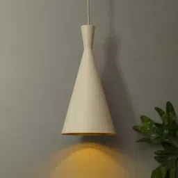 Homesake White Metal Loft Lamp Cone Shaped Hanging Lamp - Set of 1-image-78