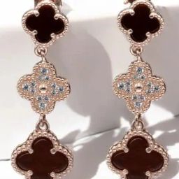 Rihi by P.C. Chandra Jewellers 925 Rose Gold Floral Motif Drop Earrings-image-22