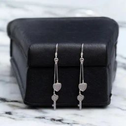 Rihi by P.C. Chandra Jewellers 925 Sterling Silver Locked Heart Drop Earrings-image-53