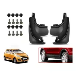 Auto Pearl Front and Rear Mud Guard For i10 (Black) Set of 4 Pcs-2