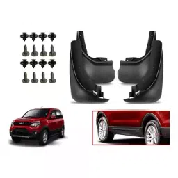 Auto Pearl 2 Pcs Front and Rear Mud Guard For Mahindra NuvoSport N4 (Black)-14