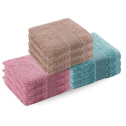 haus & kinder Pink & Brown 12 Pieces Cotton 500 GSM Towel Set-46