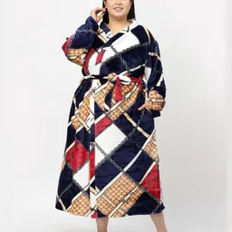 KLOTTHE Printed Bath Robe With Belt-10