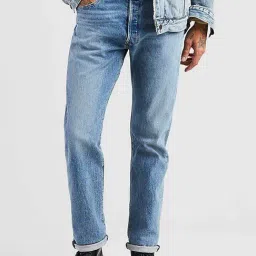 Levi's 501 Blue Straight Fit Mid Rise Jeans-picture-35