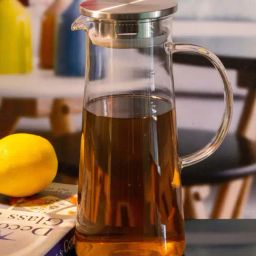 Goodhomes Transparent & Silver Glass 7.8 cm Jug - Set of 1-20