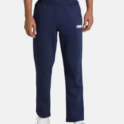 Puma ESS Blue Cotton Regular Fit Printed Trackpants-image-59