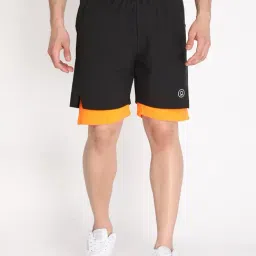 Chkokko Black & Orange Regular Fit Shorts-picture-10