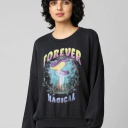 Only Black Cotton Printed Oversize Sweatshirt-image-14