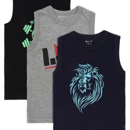 Bodycare Kids Assorted Printed Vest (Pack Of 3)-picture-24