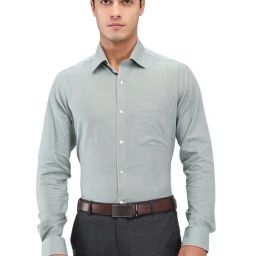 Raymond Green Slim Fit Self Pattern Shirt-picture-10