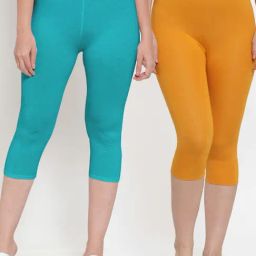 Gracit Blue & Orange Mid Rise Capris - Pack Of 2-picture-3