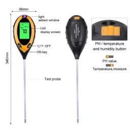 generic Real instruments Soil Tester 4 in 1 PH, Digital Soil ph Meter 4 in 1 Soil Moisture Testing Machine image 3