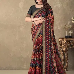 DURGA EMPORIO Printed Pure Chiffon Saree-picture-50