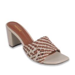 Mochi Women's Beige Slide Sandals image 2