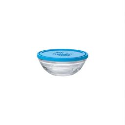 Duralex FreshBox Transparent Tempered Glass Round Bowl with Blue Lid - 500 ml-9