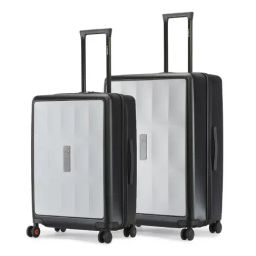 Nasher Miles Zanzibar Grey & Black 8 Wheels Large Hard Cabin Trolley Bag Set of 2-15