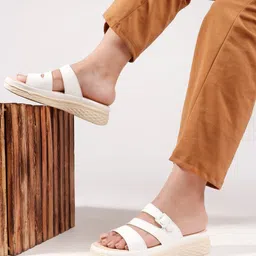Roadster Women White Solid Synthetic Open Toe Flats-picture-13