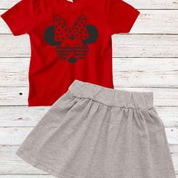 TRIANGLETEES Girls Printed T-shirt with Skirt-image-25
