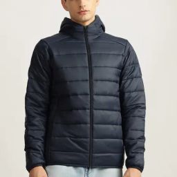 Lindbergh Navy Blue Regular Fit Quilted Hooded Jacket-picture-47