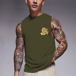 Rigo Olive Blended Printed Vest-image-44