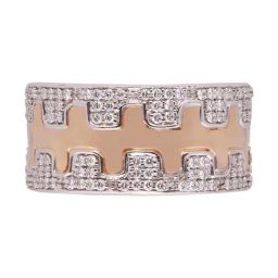 C. Krishniah Chetty Group Gold & Diamond Lattice Luxe Band Ring-10