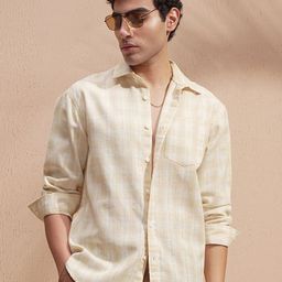 HIGHLANDER Vertical Stripes Striped Cutaway Collar Relaxed Fit Shirt-picture-35