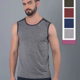 Force NXT Multicolored Regular Fit Gym Vest - Pack Of 5-image-6
