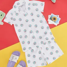 Pantaloons Junior Snow White & Blue Cotton Printed Shirt Set-picture-47