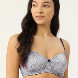 Leading Lady Blue Printed Full Coverage T-Shirt Bra-picture-38