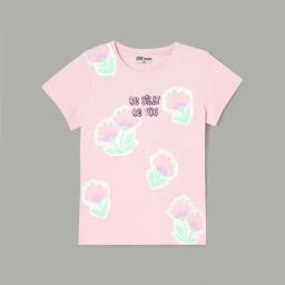 Fame Forever by Lifestyle Girls Pink Cotton Printed T Shirt-image-50