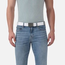 Louis Philippe White PU Textured Waist Belt-image-52