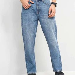 celio celio* Blue Relaxed Fit Heavily Washed Cotton Jeans-picture-31