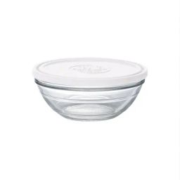 Duralex FreshBox Transparent Tempered Glass Round Bowl with White Lid - 2.40 L-3