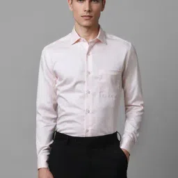 Louis Philippe Pink Cotton Regular Fit Texture Shirt-image-69