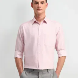 Arrow Pink Cotton Regular Fit Printed Shirt-picture-5