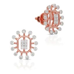 Malabar Gold and Diamonds 18k Rose Gold Diamond Stud Earrings-picture-1