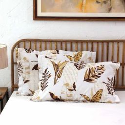 House This Vanam Brown & White Cotton 180 TC Large Pillow Cover - Set of 2-image-90