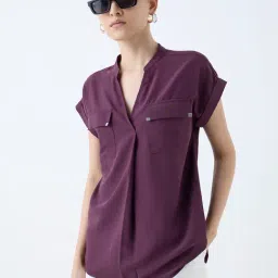 Wardrobe by Westside Plum Solid Top-picture-13
