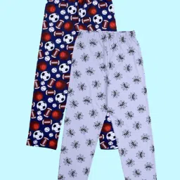 Kiddopanti Boys Grey & Dark Blue Cotton Printed Regular Fit Bottoms - Pack of 2-picture-22