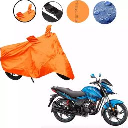 Auto Pearl Waterproof Two Wheeler Cover For Hero Glamour Programmed FI (Orange)-98
