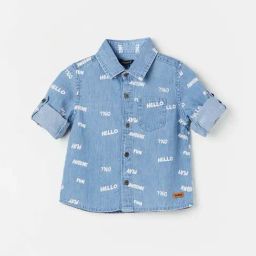 Juniors by Lifestyle Blue Cotton Printed Full Sleeves Shirt-picture-24