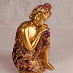 Art Street Polyresin Gold Resting Buddha Statue Showpiece Idol-28