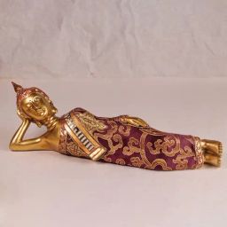 Art Street Polyresin Gold Reclining Buddha Statue Showpiece Idol-45